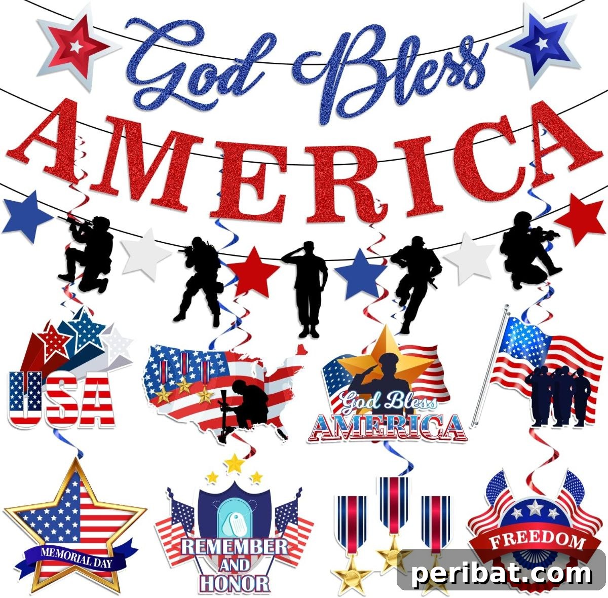 Creative DIY Memorial Day Decor Ideas 20 God Bless America Banner