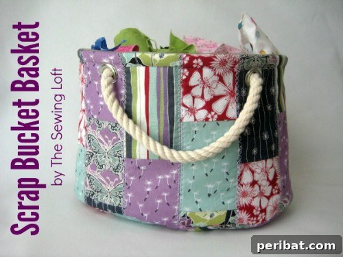 Parça Kumaşlardan Muhteşem Projeler: 100'den Fazla Yaratıcı Değerlendirme Fikri 105 DIY Fabric Scrap Storage Bucket