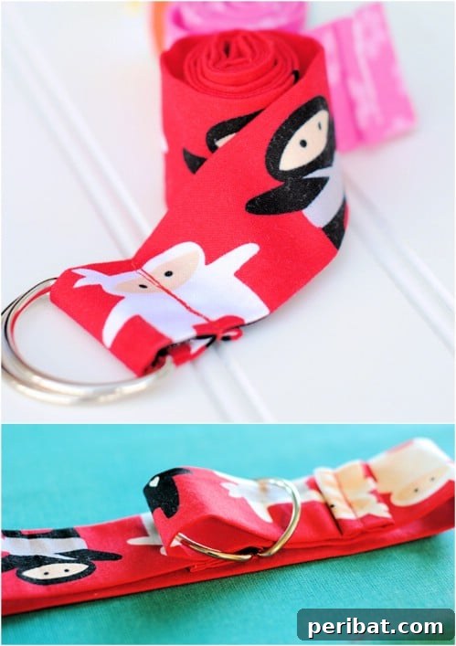 Parça Kumaşlardan Muhteşem Projeler: 100'den Fazla Yaratıcı Değerlendirme Fikri 12 DIY Kids Fabric Belt with D-Ring