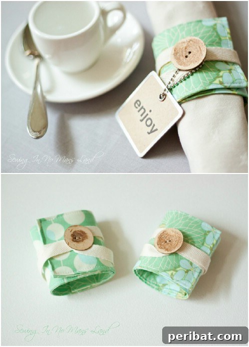 Parça Kumaşlardan Muhteşem Projeler: 100'den Fazla Yaratıcı Değerlendirme Fikri 17 DIY Fabric Scrap Napkin Rings