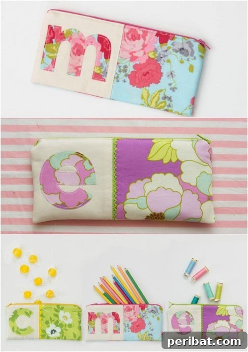 Parça Kumaşlardan Muhteşem Projeler: 100'den Fazla Yaratıcı Değerlendirme Fikri 4 DIY Monogrammed Fabric Coin Purse