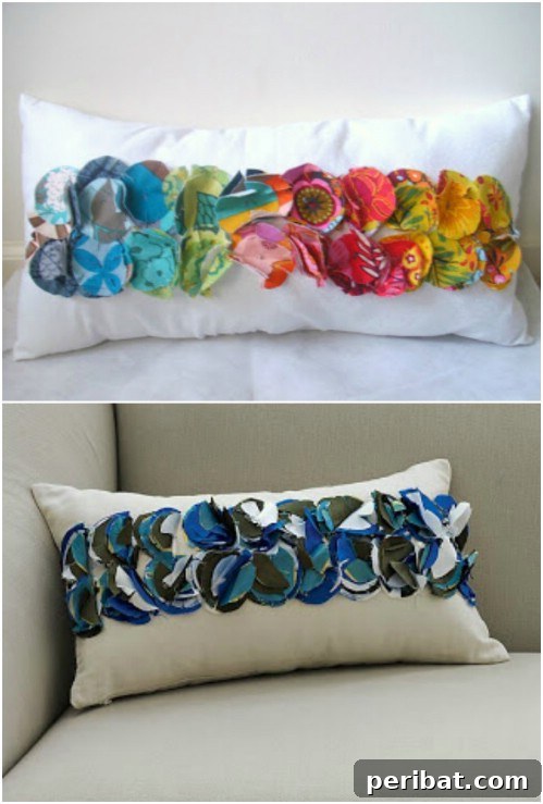 Parça Kumaşlardan Muhteşem Projeler: 100'den Fazla Yaratıcı Değerlendirme Fikri 48 DIY Fabric Scrap Decorative Pillow
