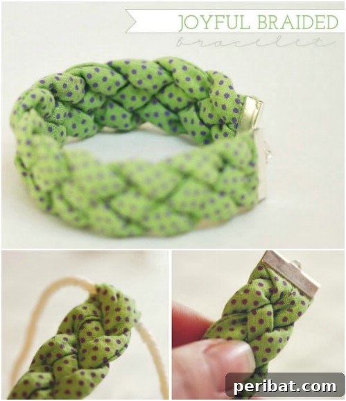 Parça Kumaşlardan Muhteşem Projeler: 100'den Fazla Yaratıcı Değerlendirme Fikri 50 DIY Fabric Scrap Braided Bracelet