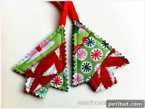 Parça Kumaşlardan Muhteşem Projeler: 100'den Fazla Yaratıcı Değerlendirme Fikri 57 DIY Fabric Scrap Quilted Christmas Tree Ornaments