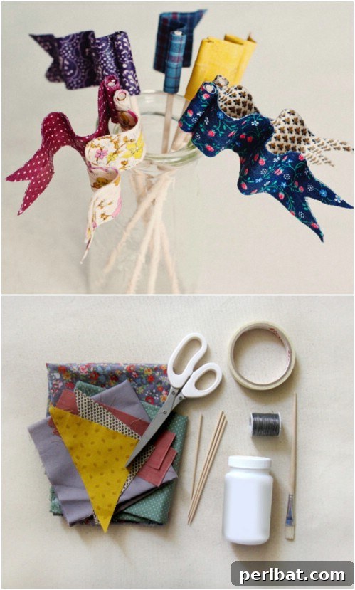 Parça Kumaşlardan Muhteşem Projeler: 100'den Fazla Yaratıcı Değerlendirme Fikri 61 DIY Fabric Scrap Cake Flags for Decoration