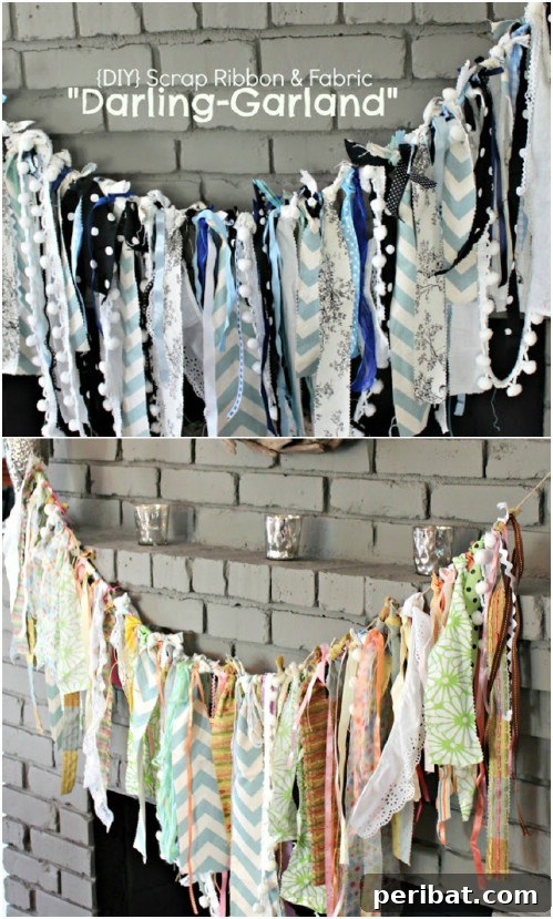 Parça Kumaşlardan Muhteşem Projeler: 100'den Fazla Yaratıcı Değerlendirme Fikri 62 DIY Fabric Scrap and Ribbon Garland