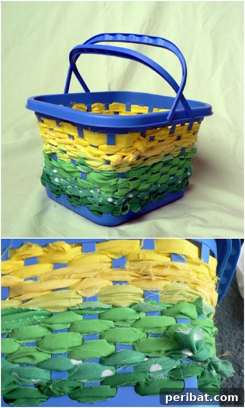 Parça Kumaşlardan Muhteşem Projeler: 100'den Fazla Yaratıcı Değerlendirme Fikri 63 DIY No Sew Fabric Scrap Basket