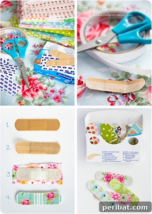 Parça Kumaşlardan Muhteşem Projeler: 100'den Fazla Yaratıcı Değerlendirme Fikri 74 DIY Fabric Scrap Decorative Band-Aids