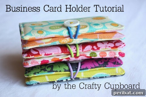 Parça Kumaşlardan Muhteşem Projeler: 100'den Fazla Yaratıcı Değerlendirme Fikri 77 DIY Fabric Scrap Business Card Holder