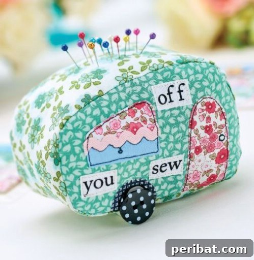 Parça Kumaşlardan Muhteşem Projeler: 100'den Fazla Yaratıcı Değerlendirme Fikri 78 DIY Fabric Scrap Caravan Pin Cushion