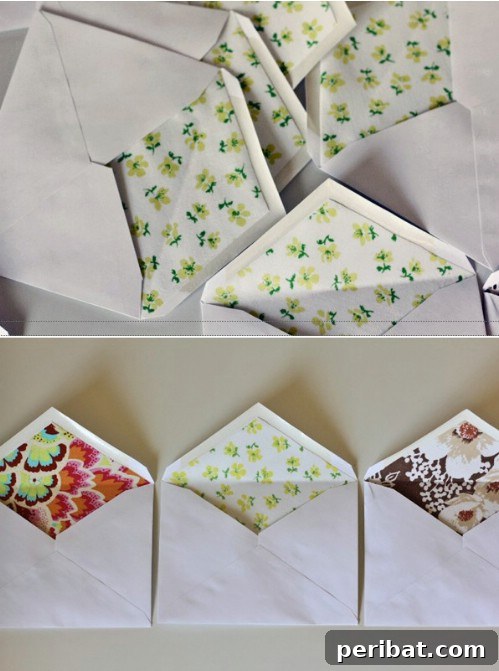 Parça Kumaşlardan Muhteşem Projeler: 100'den Fazla Yaratıcı Değerlendirme Fikri 84 DIY Fabric Lined Envelopes for Special Notes