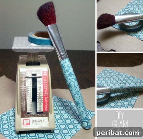 Parça Kumaşlardan Muhteşem Projeler: 100'den Fazla Yaratıcı Değerlendirme Fikri 85 DIY Fabric Wrapped Glam Makeup Brush