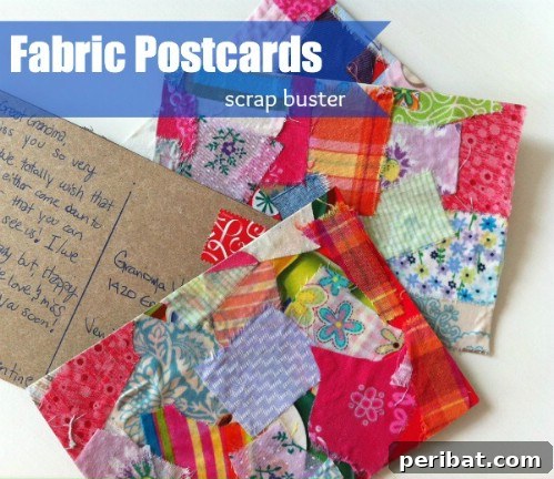 Parça Kumaşlardan Muhteşem Projeler: 100'den Fazla Yaratıcı Değerlendirme Fikri 87 DIY Fabric Scrap Collage Postcards