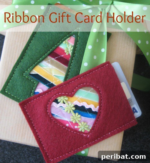 Parça Kumaşlardan Muhteşem Projeler: 100'den Fazla Yaratıcı Değerlendirme Fikri 90 DIY Fabric Scrap Ribbon Gift Card Holder