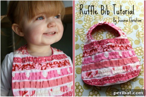 Parça Kumaşlardan Muhteşem Projeler: 100'den Fazla Yaratıcı Değerlendirme Fikri 100 DIY Fabric Scrap Ruffled Baby Bib