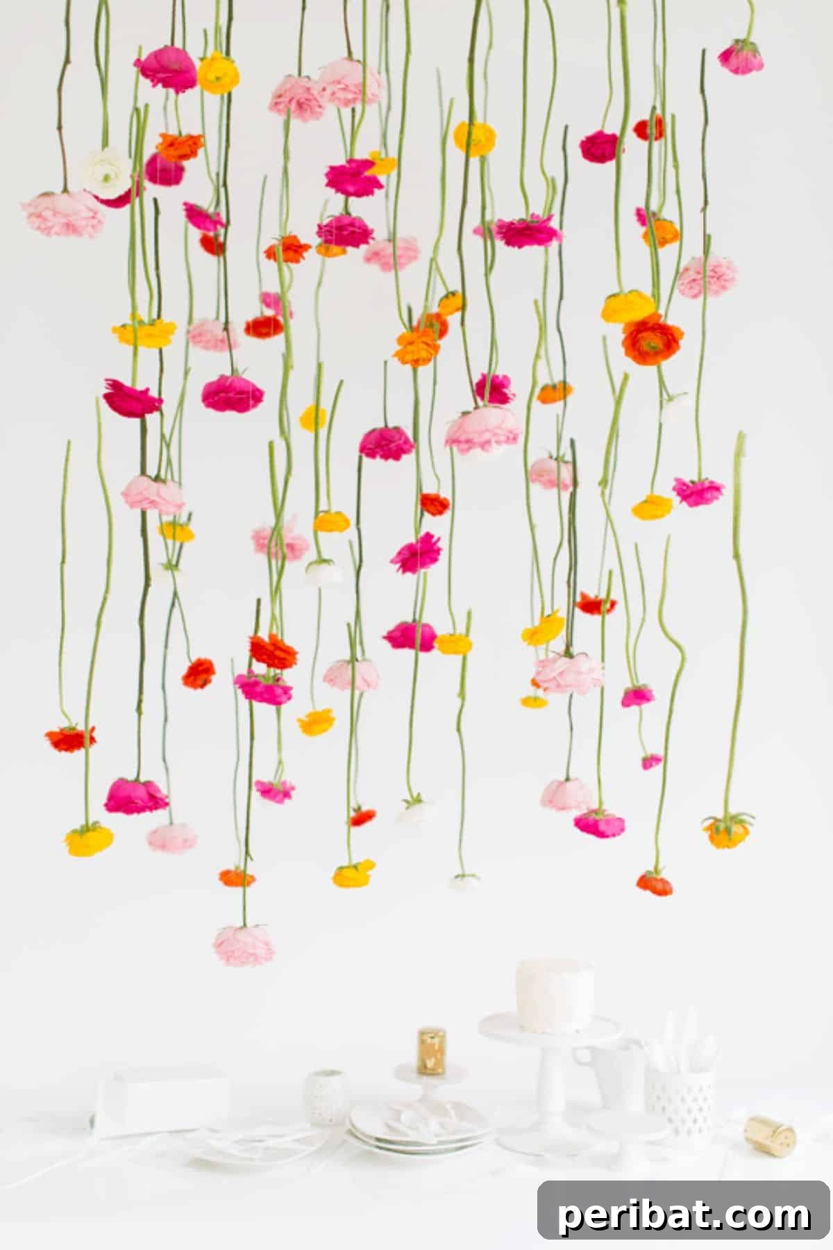 DIY Hanging Flower Installation