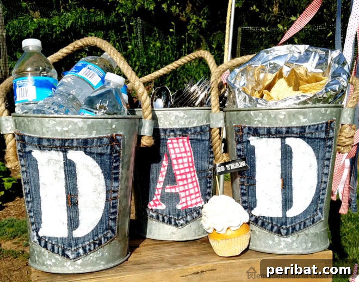 31 Homemade Father's Day Decor and Gift Ideas 12 Old Jean Pockets Turned Tags for Father's Day
