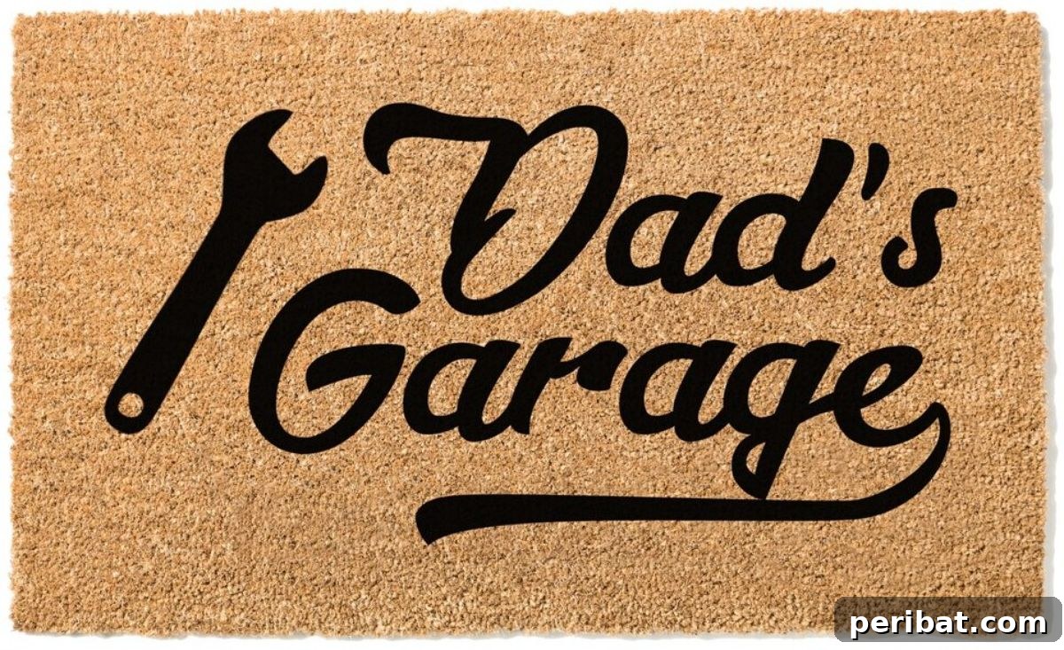 31 Homemade Father's Day Decor and Gift Ideas 14 Dad's Garage Doormat