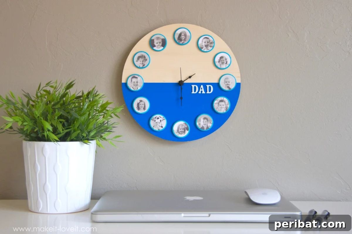 31 Homemade Father's Day Decor and Gift Ideas 3 Father’s Day Portrait Clock
