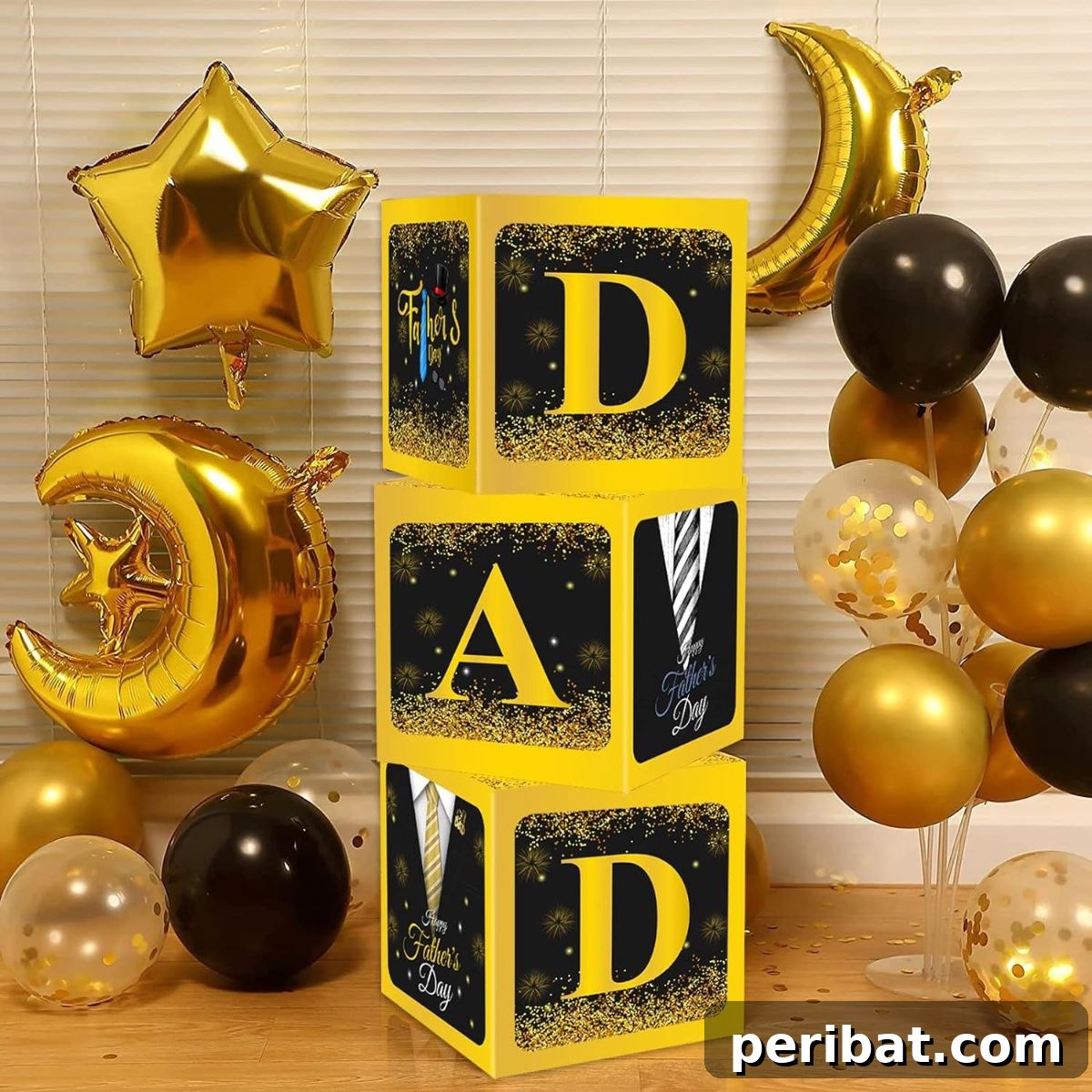 31 Homemade Father's Day Decor and Gift Ideas 30 Black Gold Father’s Day Boxes