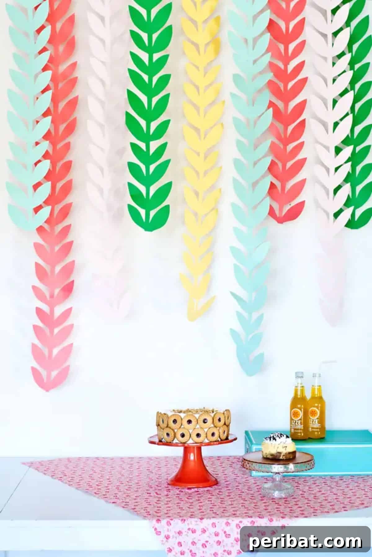 Creative DIY colorful hanging vine garland from paper for festive party decor