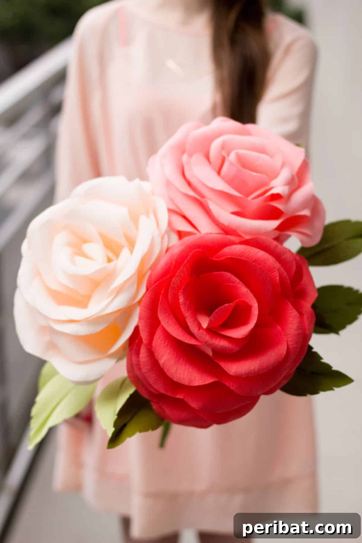 Tutorial for crafting amazing budget-friendly DIY giant crepe paper roses