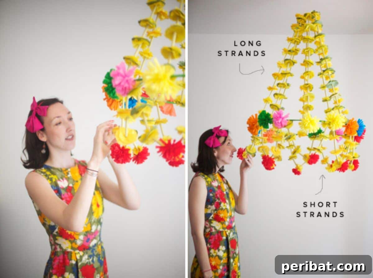 Creative DIY giant Polish chandelier for vivid, eye-catching birthday decor