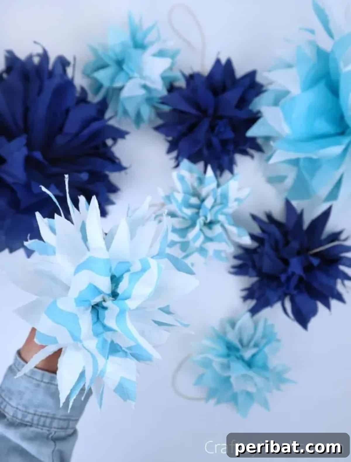 Craft effervescent tissue paper pom poms for festive birthday party decor