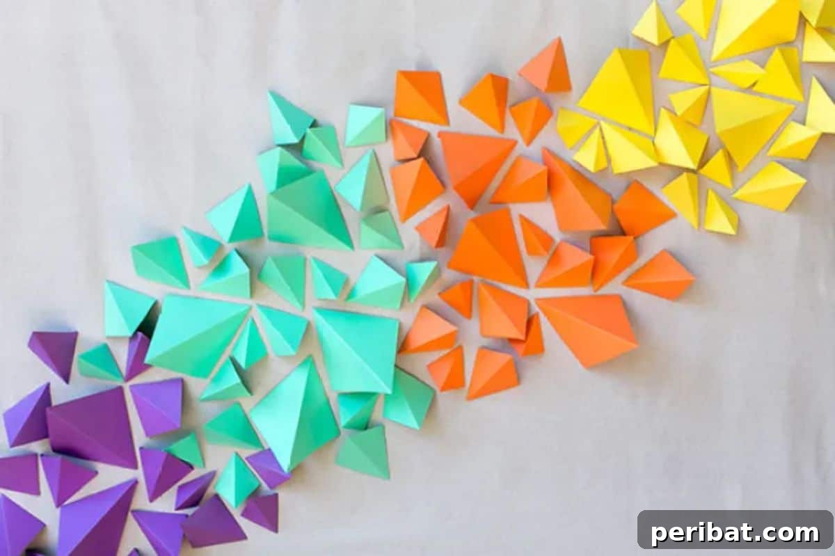 Creating a stunning geometric paper backdrop with colored cardstock for birthday parties