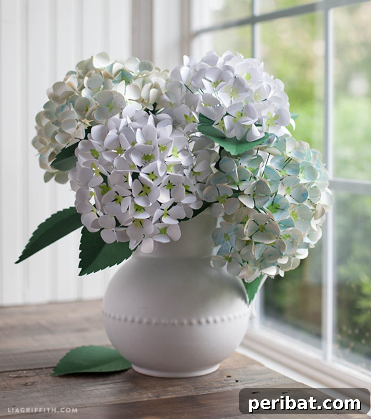 Tutorial for crafting gorgeous paper hydrangeas as unique birthday decorations
