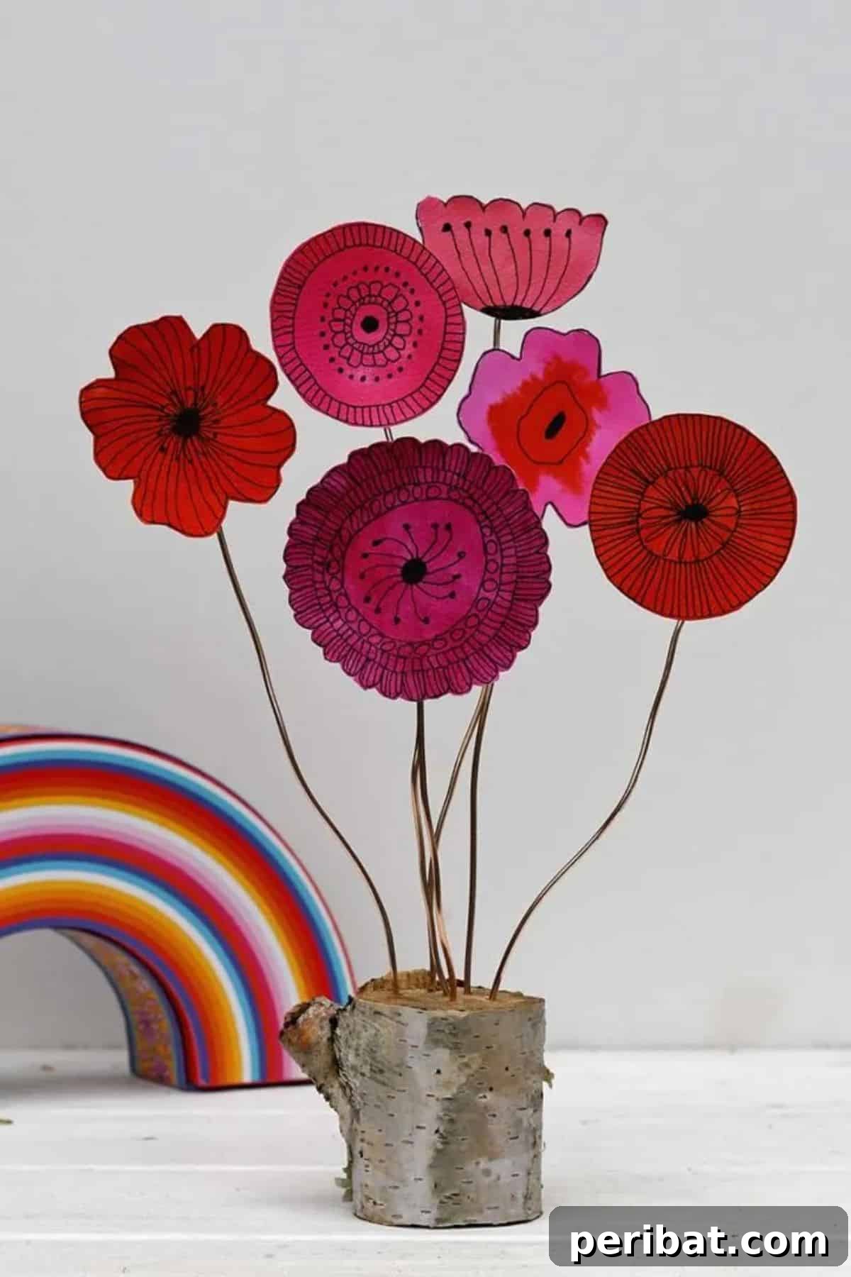 50 Heartfelt Handmade Birthday Gifts 9 Scandinavian Doodle Flower Decoration
