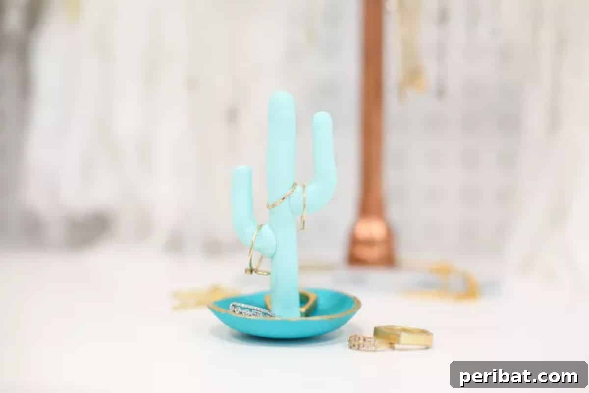 50 Heartfelt Handmade Birthday Gifts 10 Clay Cactus Ring Holder