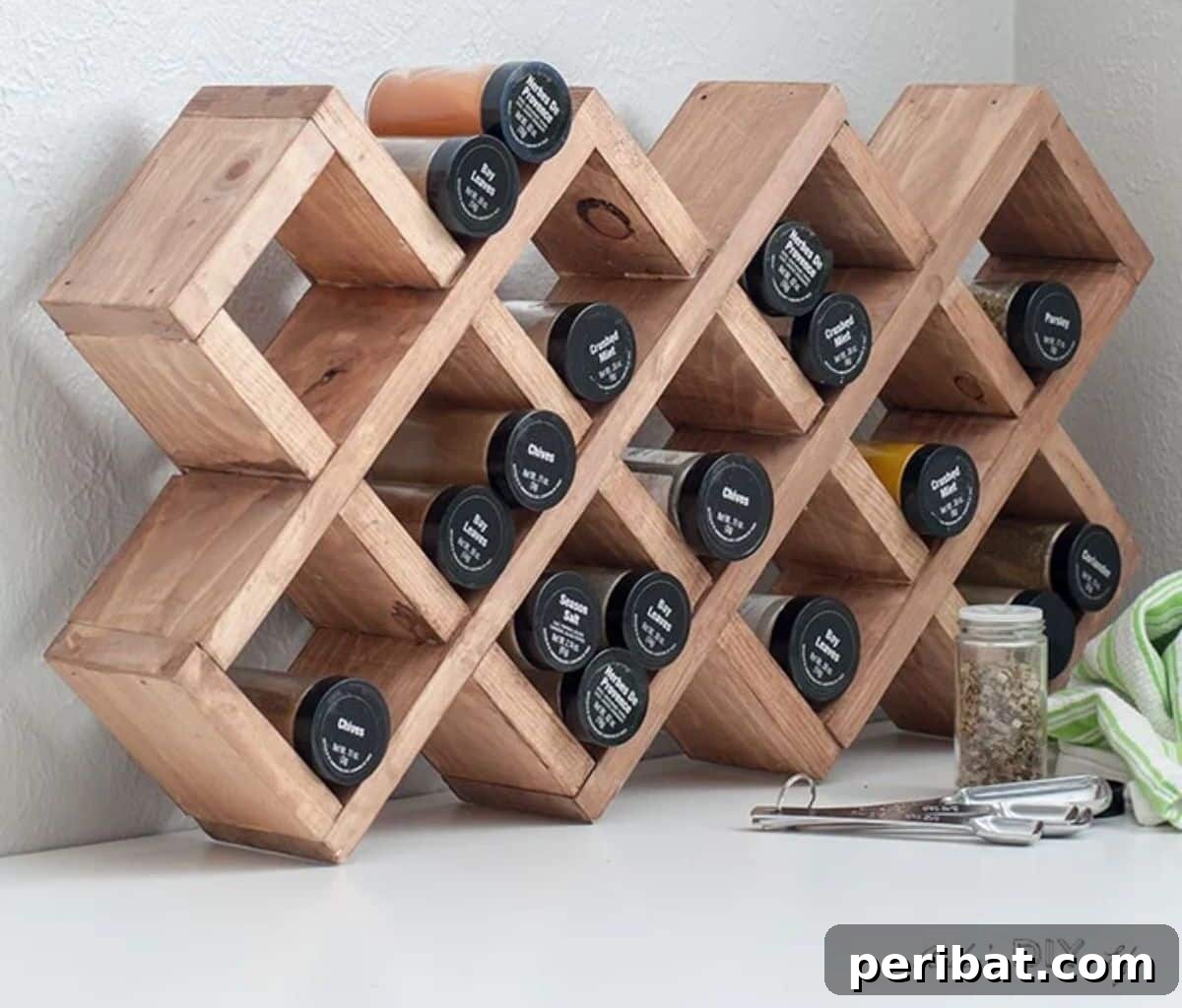 Spice Rack Mastery: 49 Projects and Products 14 DIY Criss-Cross Spice Rack