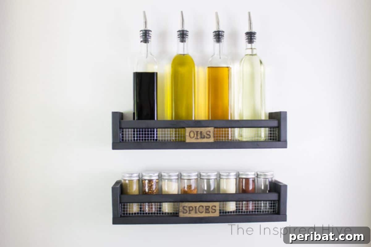 Spice Rack Mastery: 49 Projects and Products 33 DIY Rustic Wall Mounted Spice Rack