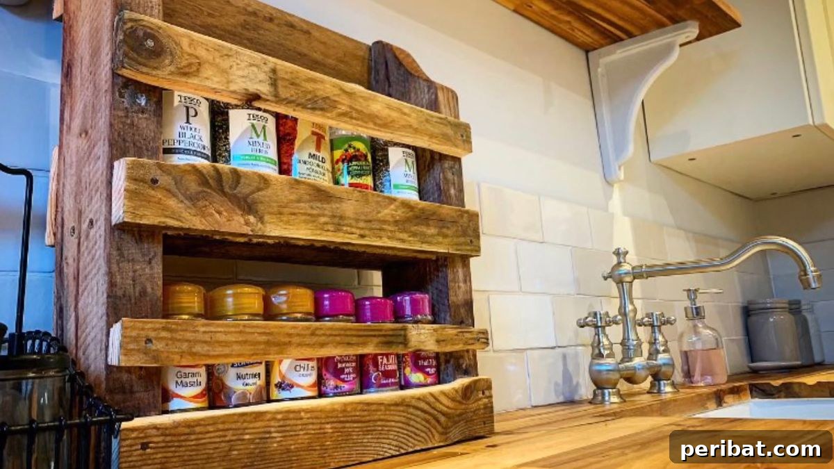 Spice Rack Mastery: 49 Projects and Products 47 DIY Pallet Wood Spice Rack