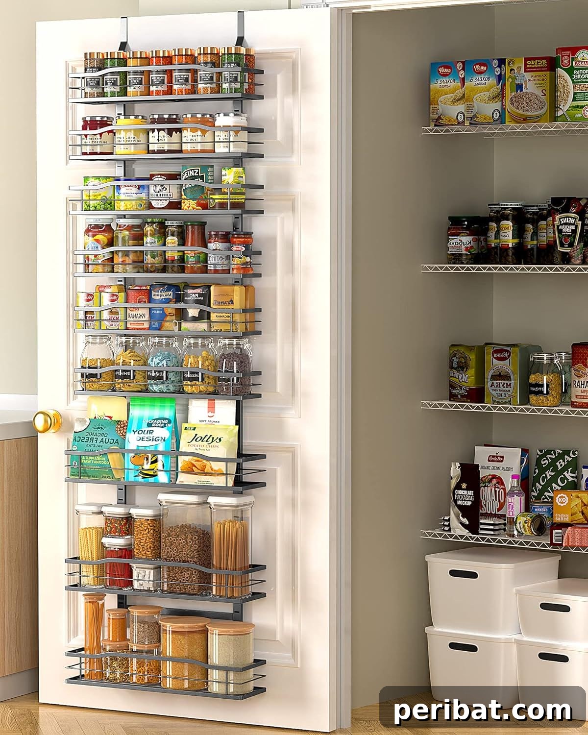 Transform Your Pantry: 45 Shelving Ideas and Creative Builds 24 9-Tier Over The Door Pantry Organizer
