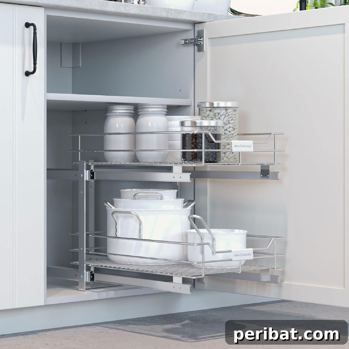 Master Your Kitchen Cabinets 47 Ways 15 Home Zone Living Pull-Out Drawer Cabinet Organizer