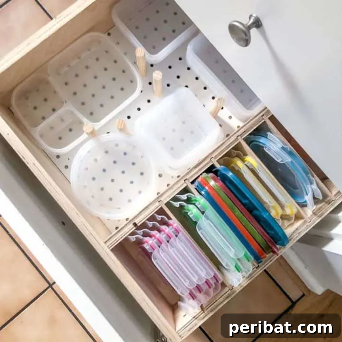 Master Your Kitchen Cabinets 47 Ways 47 DIY Tupperware Drawer Organizer