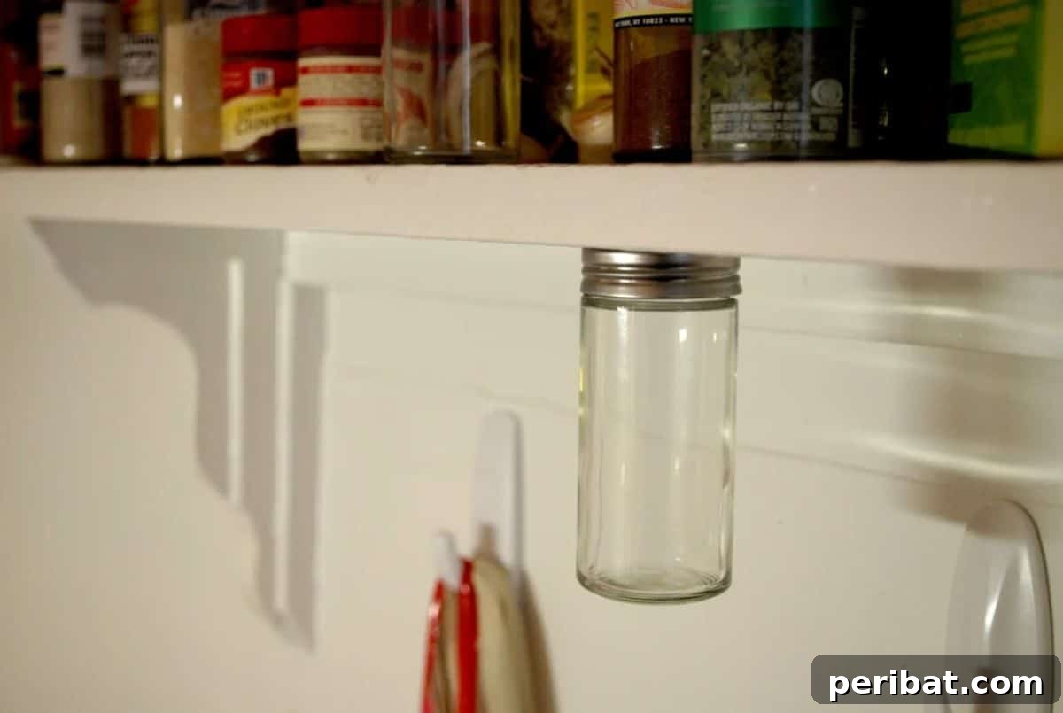 Master Your Kitchen Cabinets 47 Ways 6 DIY Magnetic Under-Shelf Spice Rack