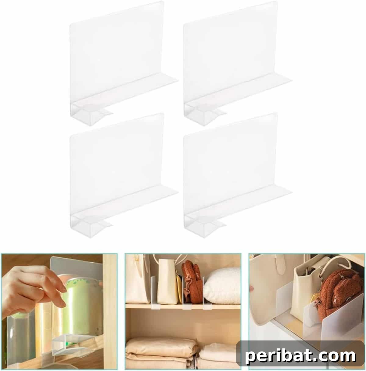 DIY Vertical Divider Shelves for storing cleaning supplies on the cabinet door, allowing easy access and keeping bathrooms or kitchens tidy.