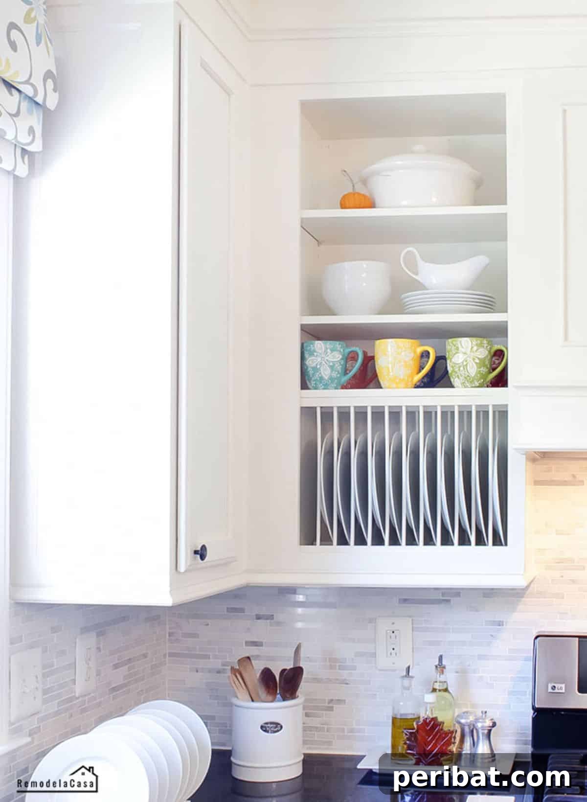 25 Clever DIY Cupboard Organization Hacks 15 DIY Inside Cabinet Plate Rack