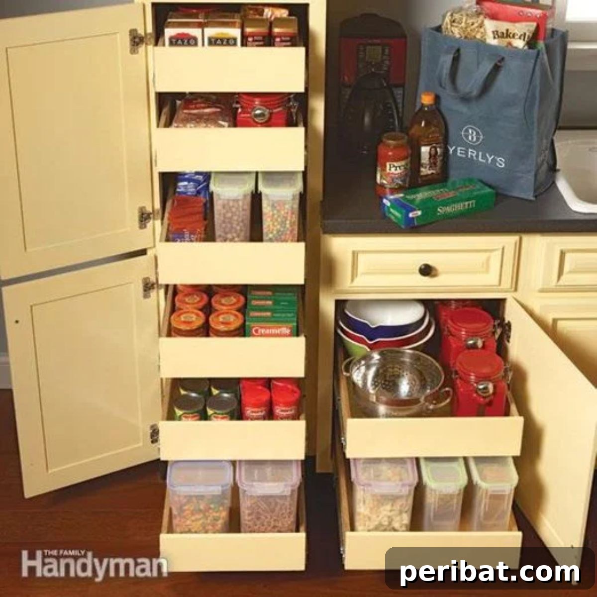 25 Clever DIY Cupboard Organization Hacks 17 DIY Pull Out Pantry Shelves