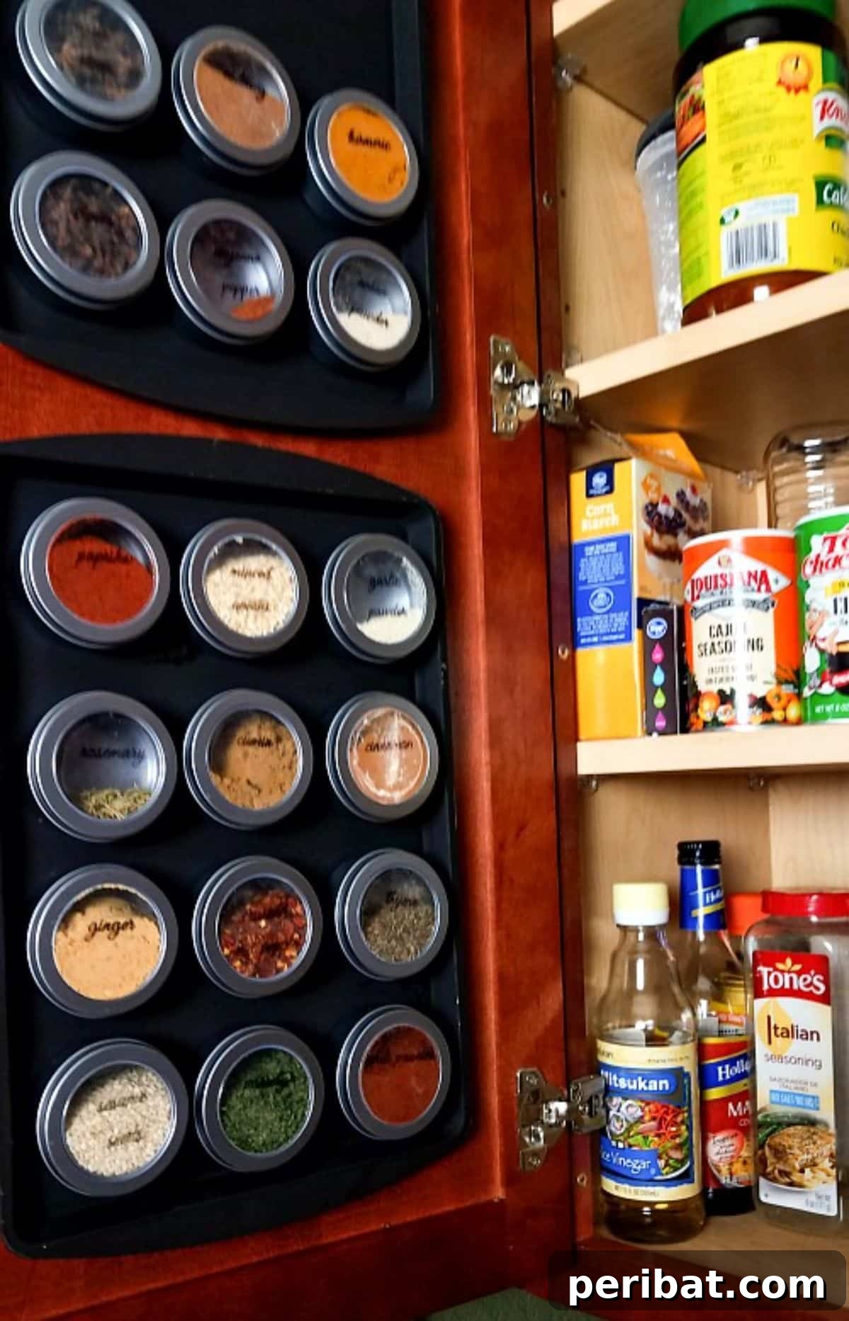 25 Clever DIY Cupboard Organization Hacks 5 DIY Magnetic Dollar Store Spice Rack