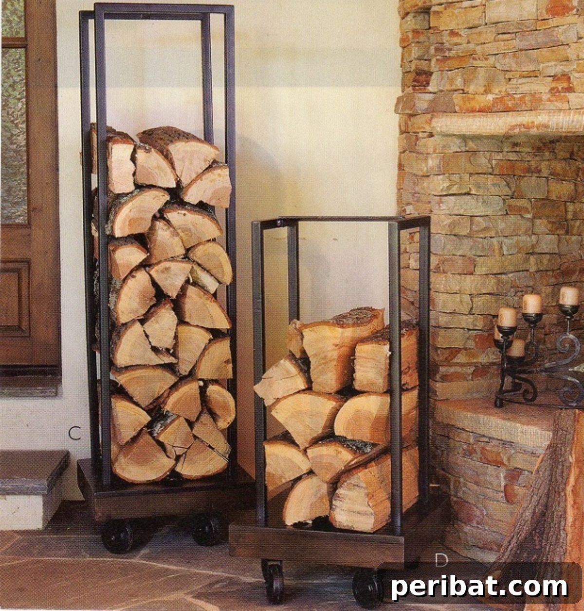 Factory Flair: 48 DIY Industrial Decor Projects 19 Plumbing Pipe Firewood Holder