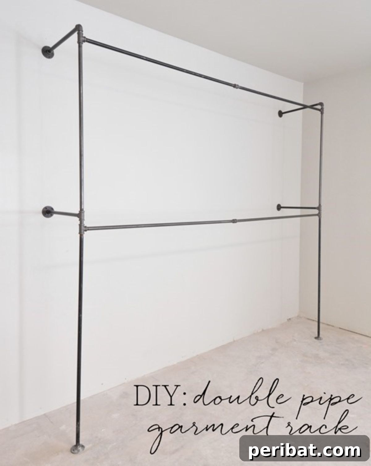 Factory Flair: 48 DIY Industrial Decor Projects 22 DIY Double Pipe Garment Rack