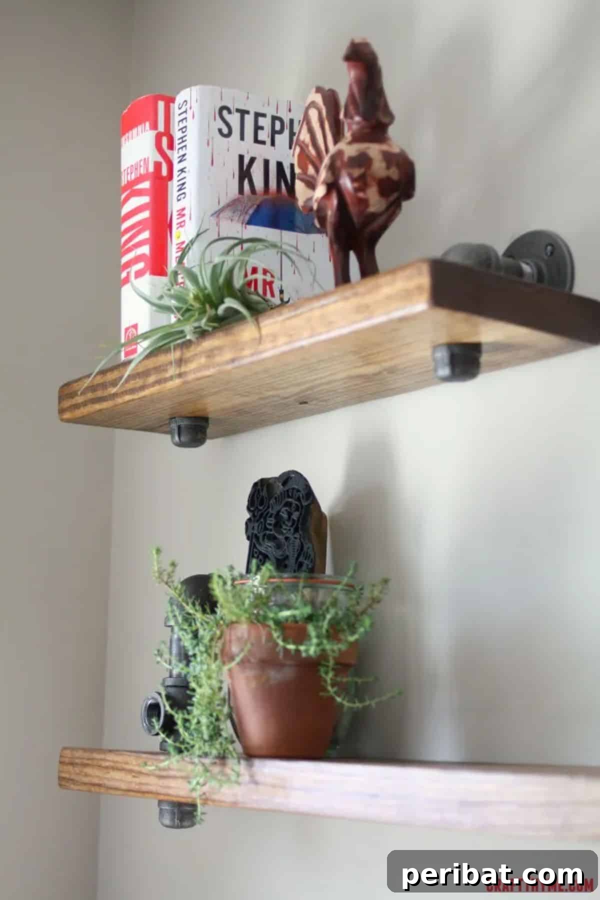 Factory Flair: 48 DIY Industrial Decor Projects 24 DIY Industrial Pipe Bookshelves With Black Iron Pipe And Spare Lumber