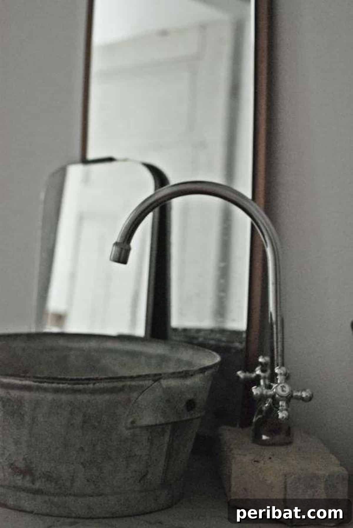Factory Flair: 48 DIY Industrial Decor Projects 4 DIY Galvanized Bucket as Bathroom Sink