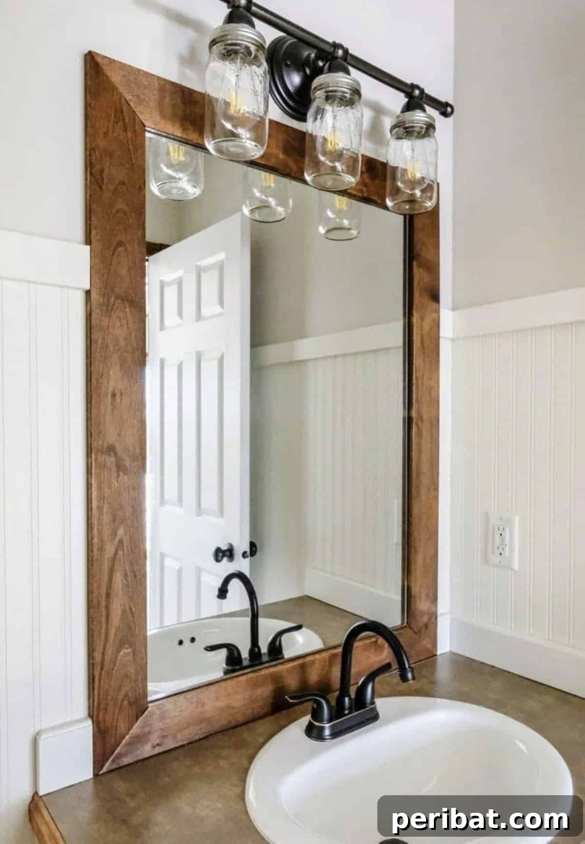 Factory Flair: 48 DIY Industrial Decor Projects 31 DIY Wood Frame Mirror on a Budget