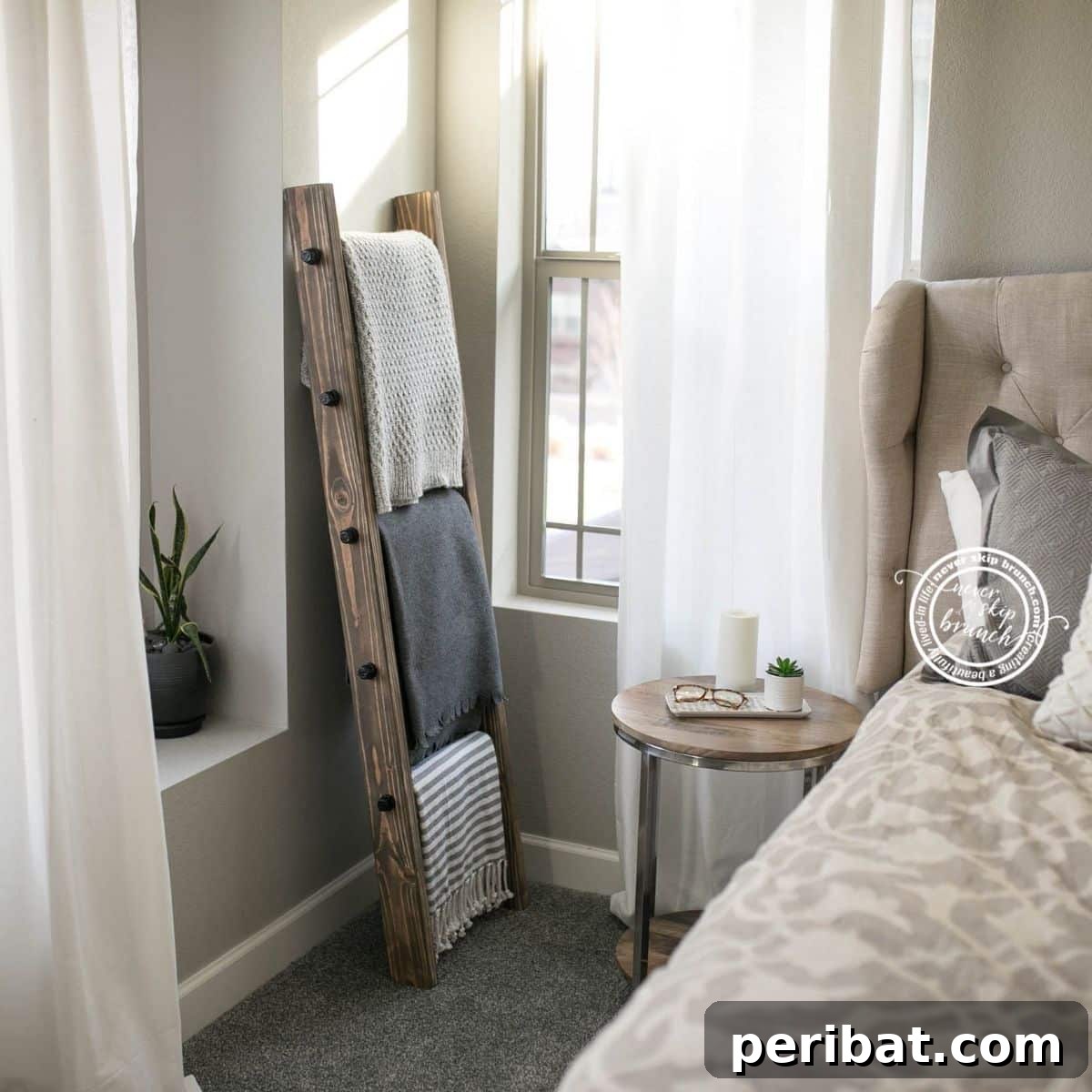 Factory Flair: 48 DIY Industrial Decor Projects 39 DIY Blanket Ladder