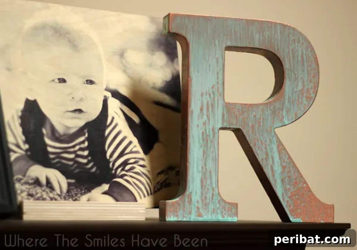 Factory Flair: 48 DIY Industrial Decor Projects 40 Diy Faux Copper Letter Aged With Blue Patina